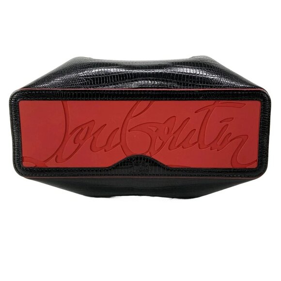 Auth CHRISTIAN LOUBOUTIN Hippolock Mini Black Red Leather Rubber - Picture 5 of 14